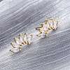 Horse Eye Sparkling Cubic Zirconia Stud Earrings for Her X-ZIRC-C025-25G-4