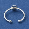 Rack Plating Brass Open Cuff Pad Ring Settings KK-F873-39S-2