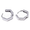 304 Stainless Steel Huggie Hoop Earrings STAS-R115-19P-2