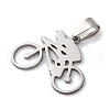 201 Stainless Steel Pendants STAS-Q342-12P-2