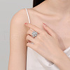 Gear Rotatable Open Cuff Rings for Women RJEW-S402-12P-3