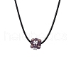 Natural Amethyst & Glass Seed Beads Cluster Flower Pendant Necklaces NJEW-MZ00095-02-2