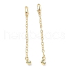 Brass Enamel ABS Imtation Pearl End with Chain KK-B129-27G-03-1