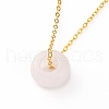 Rondelle Natural Rose Quartz Pendant Necklaces NJEW-JN03237-02-1