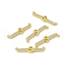Rack Plating Brass Micro Pave Clear Cubic Zirconia Connector Charms KK-C007-37G-S-1