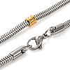 304 Stainless Steel Round Snake Chain Necklaces for Women NJEW-G140-13GP-3