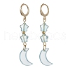 Moon & Star Glass Dangle Leverback Earrings with 304 Stainless Steel Pins EJEW-JE05605-02-1