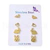304 Stainless Steel Earring Sets EJEW-S248-03E-G-2