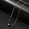 Stainless Steel Round Pendant Necklaces for Women NJEW-G160-02G-3