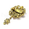 Retro Alloy Rhinestone Oval Brooch JEWB-B022-01AG-01-2
