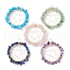 Natural & Synthetic Mixed Gemstone Chip Copper Wire Wrapped Pendants PALLOY-JF02445-1