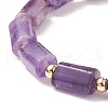 Natural Amethyst Column Beaded Stretch Bracelet BJEW-JB08596-04-4
