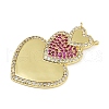 Brass Micro Pave Cubic Zirconia Pendants KK-M322-39G-2