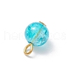 10Pcs Spray Painted Crackle Glass Charms PALLOY-JF03253-02-5