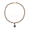 Brass Cubic Zirconia Heart Pendant Necklaces NJEW-Z059-07P-01-4