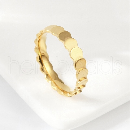 Flat Round 304 Stainless Steel Finger Rings RJEW-V001-01G-1