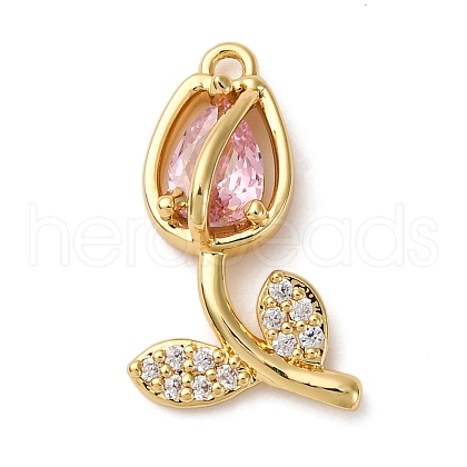 Brass Micro Pave Cubic Zirconia Pendants KK-I276-04G-04B-1