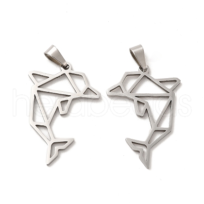 Non-Tarnish 201 Stainless Steel Origami Pendants STAS-K251-041P-1