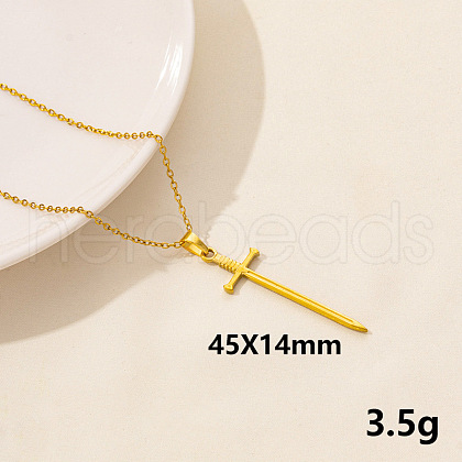 Vintage Stainless Steel Sword Pendant Necklaces for Women QX2053-4-1