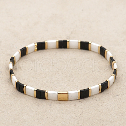 Rainbow Bohemian Style Glass Beads Stretch Bracelets RM1844-14-1