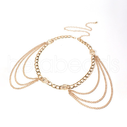 Flat Round Alloy Curb Chain Waist Beads FS-WGC6A1A-01-1