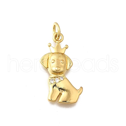 Brass Micro Pave Clear Cubic Zirconia Pendants KK-F899-02B-G-1
