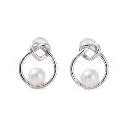 925 Sterling Silver Studs Earring EJEW-H002-10P-1