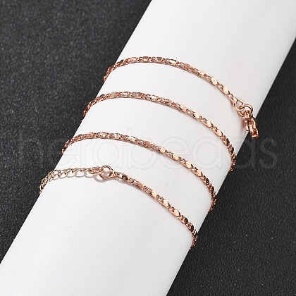 Brass Link Chain Necklaces for Women NJEW-D302-17RG-1