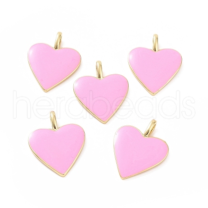 Brass Enamel Pendants KK-P204-14G-C-1