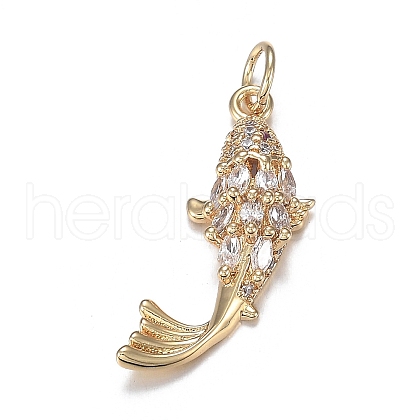 Brass Micro Clear Cubic Zirconia Pendants X-ZIRC-F120-044G-1