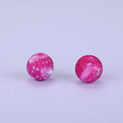 Printed Round Silicone Focal Beads SI-JX0056A-26-1