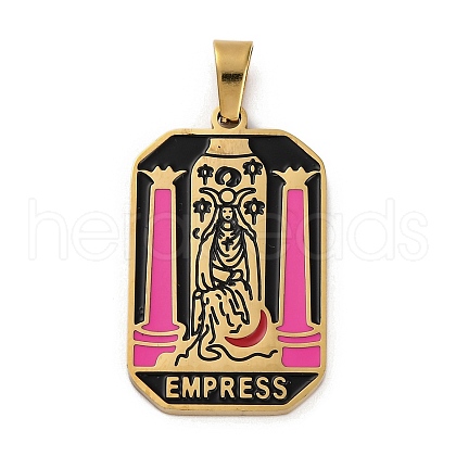 Ion Plating(IP) 304 Stainless Steel Enamel Pendants STAS-Q003-01G-010-1