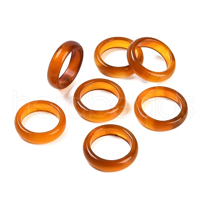Dyed & Heated Natural Agate Finger Rings for Women RJEW-Z075-02O-1