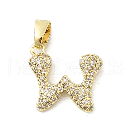 Brass Micro Pave Cubic Zirconia Pendants ZIRC-C012-01G-23-1