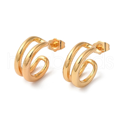 Rack Plating Brass Round Stud Earrings EJEW-R151-12G-1