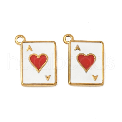 304 Stainless Steel Enamel Pendants STAS-V015-45G-1