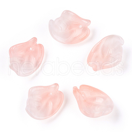 Baking Painted Transparent Glass Petal Beads DGLA-N004-16-1