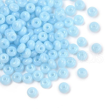 Imitation Jade Glass Seed Beads SEED-Q038-01F-1
