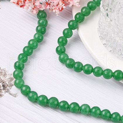 Natural White Jade Bead Strands X-G-R165-8mm-14-1