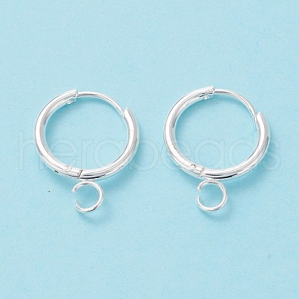 201 Stainless Steel Huggie Hoop Earring Findings STAS-P283-01Q-S-1