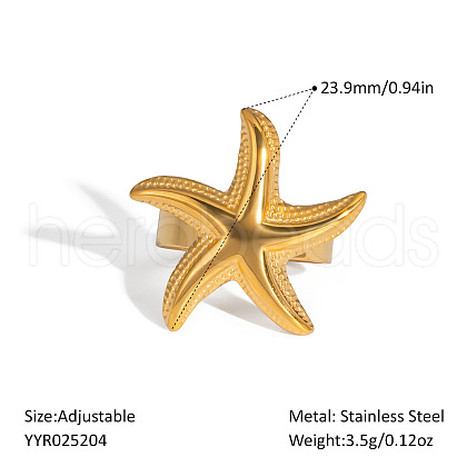 Ocean Themes Stainless Steel Adjustable Finger Rings for Women VG5206-3-1