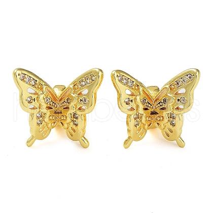 Rack Plating Brass Clear Cubic Zirconia Pendants KK-B078-03G18-1