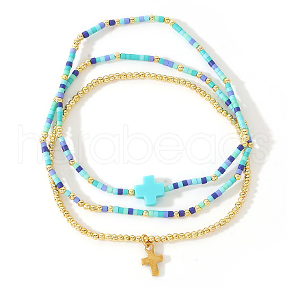 Minimalist Glass Seed Beads Stretch Bracelet Sets QH6334-4-1
