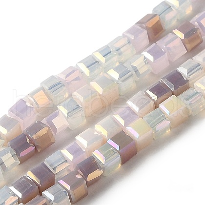 Electroplate Glass Beads Strands EGLA-F121-FR-B07-1