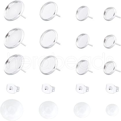 Unicraftale 104Pcs DIY 304 Stainless Steel Stud Earring Making Kits DIY-UN0002-50S-1