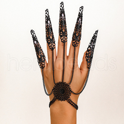 Halloween Gothic Flower
Iron Finger Ring Bracelets for Women WG5FE4C-09-1