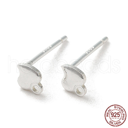 Heart 925 Sterling Silver Stud Earring Finddings STER-K174-11S-1