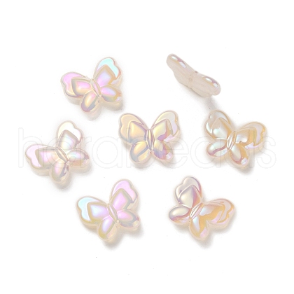 UV Plating Rainbow Iridescent Imitation Jelly Acrylic Beads OACR-K003-012C-1