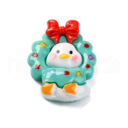 Christmas Duck Theme Opaque Resin Cabochons RESI-Q010-03B-1