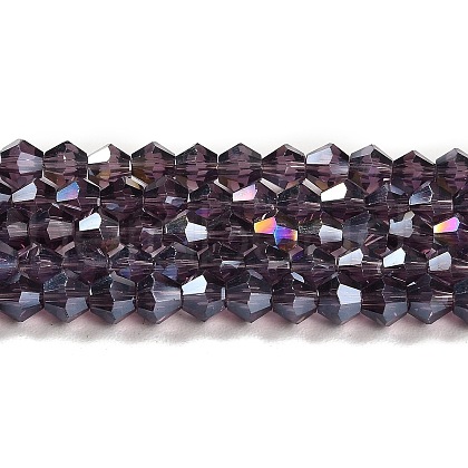 Transparent Electroplate Glass Beads Strands EGLA-A039-T6mm-B04-1